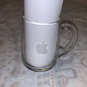 Apple Computer INC Mac Etch Logo Clear Glass Cup